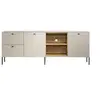 Image de Meuble TV SAO PAULO - Cachemire / Chene blond - 2 portes, 2 niches, 2 tiroirs - 110 x 68 x 45 cm -