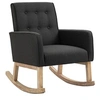 Image de CLP Chaise à bascule Dream en Tissu Pieds en Bois de chêne , Gris foncé