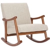 Image de Chaise a bascule Morelia en tissu avec pieds Noyer , Crème