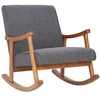Image de Chaise a bascule Morelia en tissu avec pieds Noyer , Gris clair