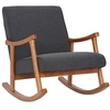 Image de Chaise a bascule Morelia en tissu avec pieds Noyer , Gris foncé