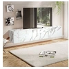 Image de Meuble TV suspendu 3 portes 160x30x30 cm effet marbre blanc - KYONI