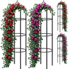 Image de Colonne de roses, set de 4, noir 200x40cm