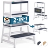 Image de Tour d'apprentissage en bois gris 93x51x50cm pour enfant