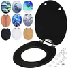 Image de Siège de toilette MDF avec double système d'abaissement Noir