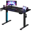 Image de Bureau assis debout noir 110x60x73-118cm avec écran LCD