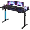 Image de Bureau assis debout noir 140x60x73-118cm avec écran LCD