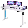 Image de Bureau assis debout blanc 140x60x73-118cm avec écran LCD