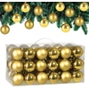 Image de Lot de 54 boules de Noël or pour décoration de sapin