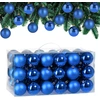 Image de Lot de 54 boules de Noël bleu pour décoration de sapin
