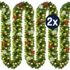 Image de 2x Guirlande de Noël lumineuse 5m en sapin artificiel 80LED