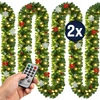 Image de 2x Guirlande lumineuse de noël 5m en sapin 80LED avec télécommande