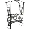Image de Arche de jardin avec portillon en Acier Résistant aux intempéries noir