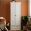 Image de Armoire à chaussures 2 portes 1 tiroir 80x39x200 cm blanc - LANDZY