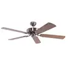 Image de Ventilateur de plafond sans éclairage Potkuri Pepeo en argent patiné - pâles réversibles chêne - osier 132 cm