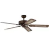 Image de Ventilateur de plafond Pepeo Potkuri sans éclairage - revêtement bronze antique - pâles de couleur chêne osier