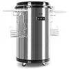 Image de Mr. Barbot - Frigo minibar de service sur roulettes avec paniers à boissons (50L, F) - acier inox