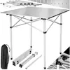 Image de Table de camping pliable en aluminium 70x70x70 cm imperméable gris