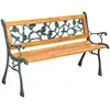 Image de Banc de jardin 2 places stable en bois de sapin marron résistant temps 124x52x74 cm