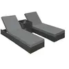 Image de Lot de 2 Bains de soleil design luxueux Table avec compartiment noir