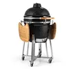 Image de Grill Kamado - Kingsize - Barbecue à charbon - Thermomètre - Barbecue fumoir - Thermomètre - Autonettoyant - Paroi en céramique - Noir
