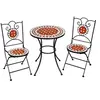 Image de Ensemble table et chaises de jardin mosaique acier 2 pers. marron