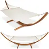 Image de Hamac sur pied 2 personnes bois blanc en coton polyester 415x150x124 cm