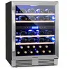 Image de Vinovilla Duo43 Cave à vin réfrigérée - 2 zones de température - 129 litres / 43 bouteilles - Classe G - Porte vitrée et inox