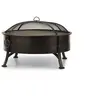 Image de Braséro de jardin - Catania - Foyer de terrasse - Grille barbecue Ø70cm - Braséro 2-en-1 - Charbon ou Bois - Acier noir