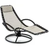 Image de Chaise longue à bascule - The Chiller - Transat - 77x 85x173cm - Bain de soleil - Résistant aux intempéries - Tubes en métal - Surface en PVC - Beige