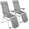 Image de Lot de 2 chaises de jardin aluminium gris résistantes intempéries/UV