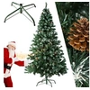Image de Sapin de Noël artificiel en PVC avec pommes de pin effet naturel vert