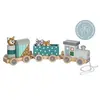 Image de Petit train les animaux du zoo en bois étoiles multicolore -