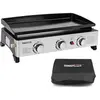 Image de Plancha Gaz en Acier Emaillé -3 Brûleurs Puissance 7.5kW, Surface Cuisson 63,5 x 36,5cm