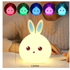 Image de Lapin LED veilleuse enfants multicolore capteur tactile bébé robinet éclairage bébé enfants lampe de chevet