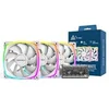 Image de Modèle du produit : Lot de 3 Ventilateurs de boitier AX120 RGB - 12cm (Blanc)