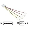 Image de multi fan connection with speed reduction - Répartiteur d'alimentation de ventilateur - alimentation interne 4 plots (M) pour connecteur de