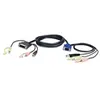 Image de Ensemble de câbles KVM ATEN 2L-7DX2U, VGA à DVI-A, USB, audio, longueur de 1,8 m