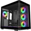 Image de gaming Elite 600 Black 7xARGB (7 Fan Version + Hub) moyen tour noir avec panneau latéral verre trempé