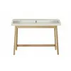 Image de Bureau Design avec Plateau Coulissant "St James" 116cm Chêne & Blanc