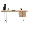 Image de Bureau 2 tiroirs 112x60x76 cm chêne et noir