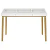 Image de Bureau Design 3 Tiroirs "Lindenhof" 120cm Blanc & Chêne