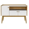 Image de Buffet 3 Portes & 1 Niche "Farsta" 115cm Chêne & Blanc