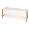 Image de Banc de rangement 120x35x48 cm blanc et chêne - PAIDE