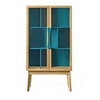Image de Bibliothèque Vitrine "Avon" 165cm Chêne & Bleu