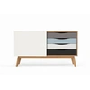 Image de Buffet 4 tiroirs & 1 porte "Avon" 128cm Chêne & Bleu
