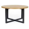 Image de Table Basse Ronde "Camden" 80cm Chêne & Noir