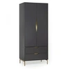 Image de Armoire 2 Portes Design "Kobe" 195cm Gris