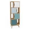 Image de Bibliothèque Design "Avon" 191cm Naturel & Bleu