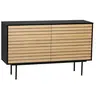 Image de Commode Design "Stripe 6D" 140cm Chêne & Noir
